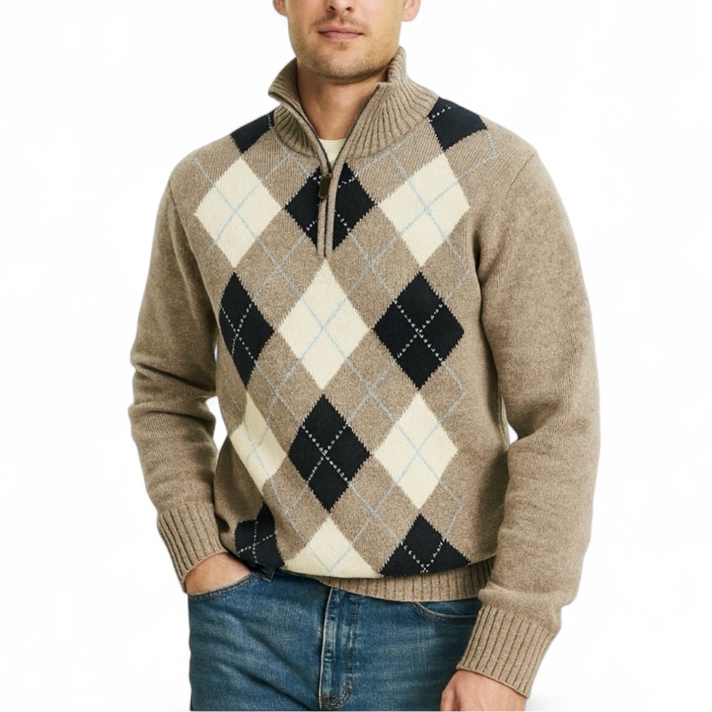 J Crew Preppy 100% Lambs wool Pullover Sweater - Size L